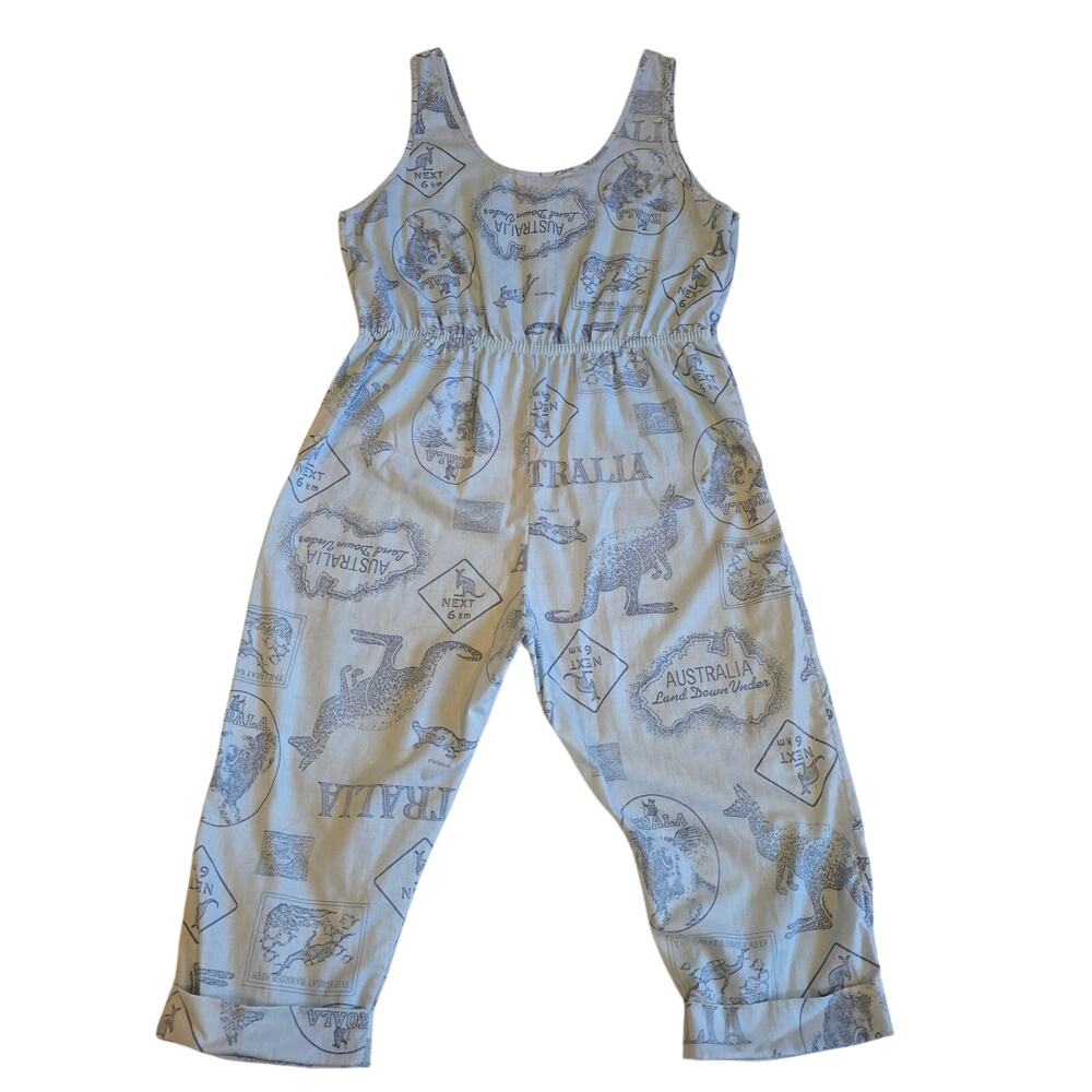 Vintage Carriage Court Australia All Over Print Novelty Jumpsuit Capri Medium - Picture 2 of 7